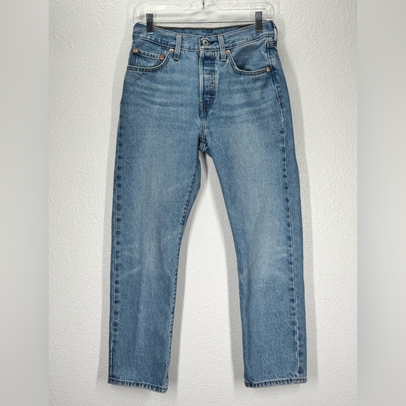 Vintage 1995 Levis 501 Original Fit Button Fly Light Wash Straight Leg 27x28